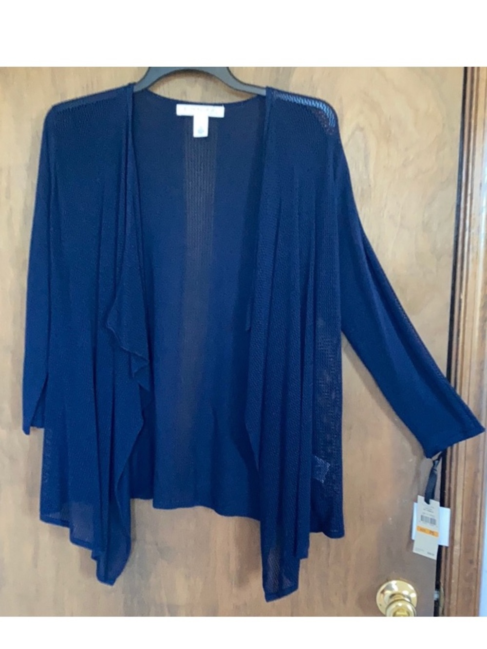 Emaline navy blue open top lightweight w open net like detail casual SP